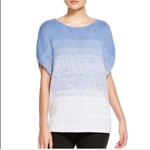 Vince Batwing Sleeve Blue and White Ombré Sweater